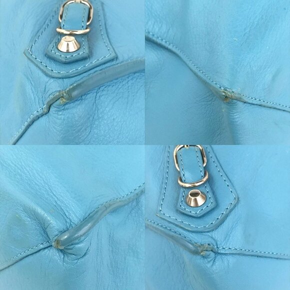 BALENCIAGA Papier Leather Tote Bag Blue/8BG0755 - Picture 8 of 12